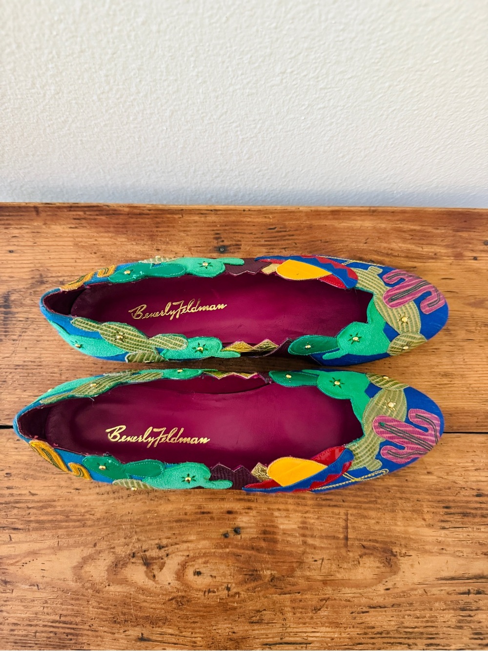 NWT Vintage Beverly Feldman Colorful Cactus Flats - Picture 3 of 6